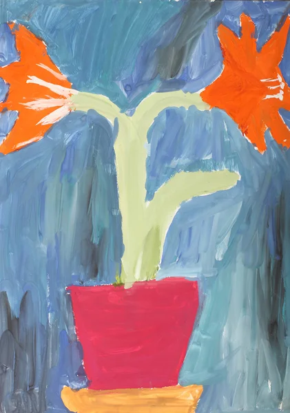 Children's schilderij: bloem — Stockfoto