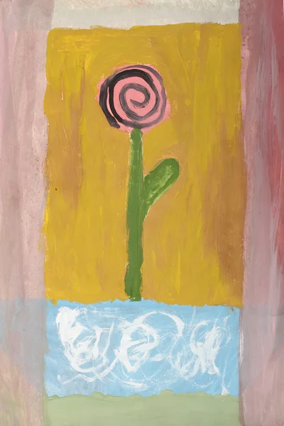 Dětská malba: květina — Stock fotografie