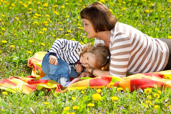 Grandmother and granddaughter