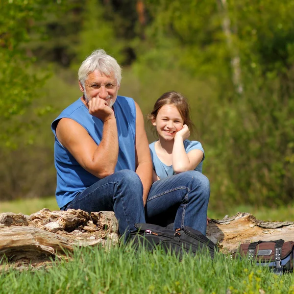 Grandfather with granddaughter — Stock Photo, Image