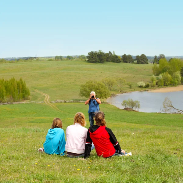 Famille extérieur — Photo