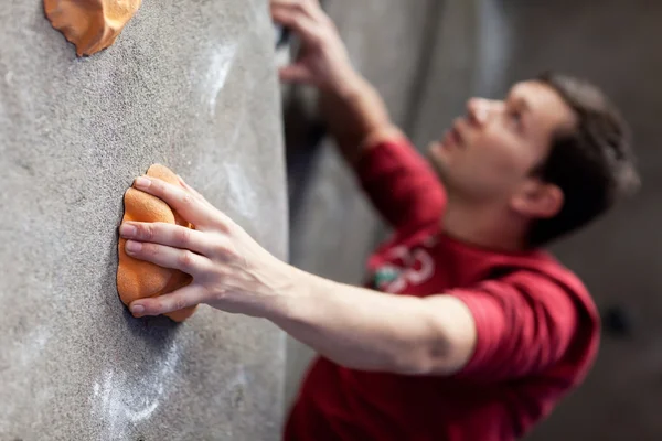 Rock climbing indoors — Stock Photo, Image