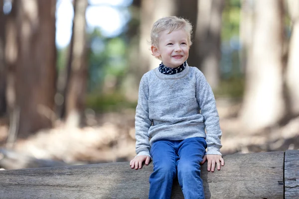 Bambino nel bosco — Foto Stock