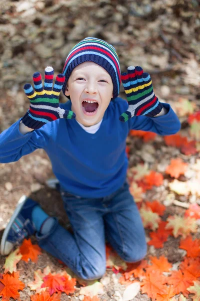 Niño en otoño —  Fotos de Stock