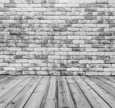 tuğla duvar ile Oda