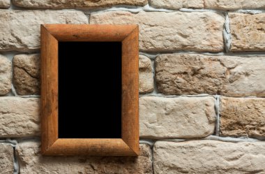 tuğla duvar fotoğraf çerçevesi