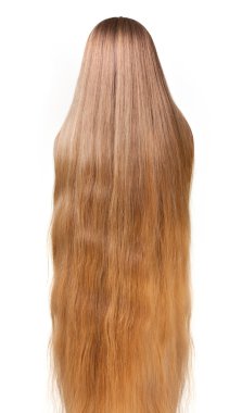 long blonde hair isolated on white clipart