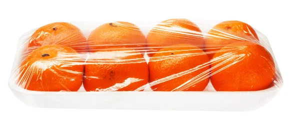 Tangerines in vacuum packing — Stock Photo, Image