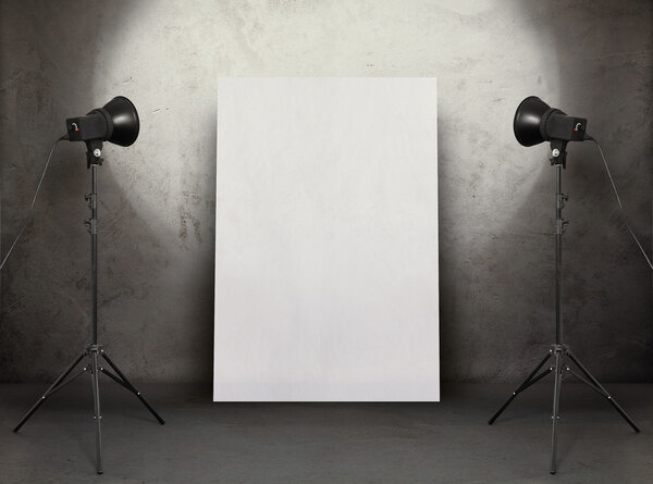 рекламный щит в старой студии
