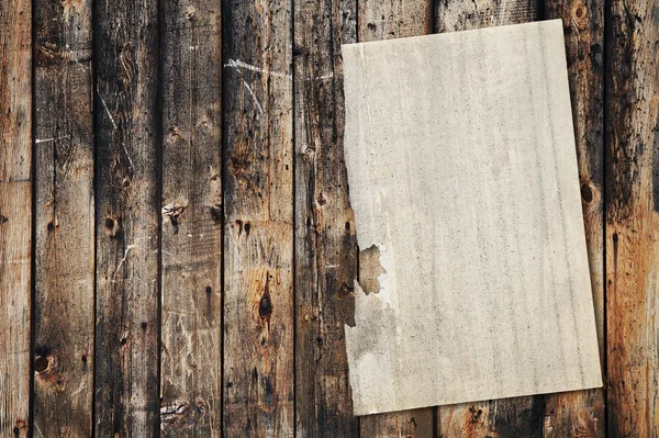Paper on old wood texture — Stock Photo, Image
