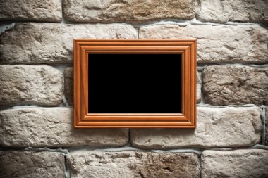 tuğla duvar fotoğraf çerçevesi