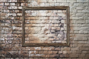 tuğla duvar fotoğraf çerçevesi