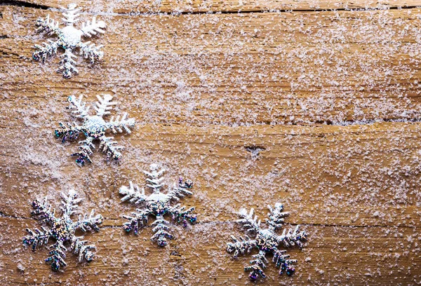 Background with snow and snowflakes — Stock Photo, Image