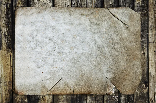 Paper on old wood texture — Stock Photo, Image