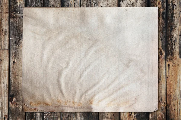 Paper on old wood texture — Stock Photo, Image