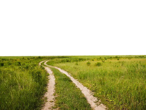 Strada di campagna attraverso i campi — Foto Stock