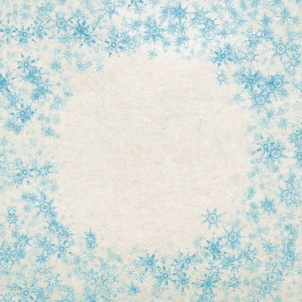 Blauwe Winter Kerst Achtergrond Met Sneeuwvlokken — Stockfoto