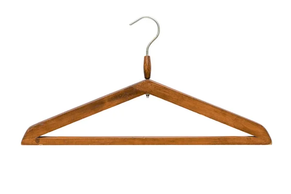 Wooden Clothes Hanger Isolated White Background Clipping Path — Stock Photo, Image