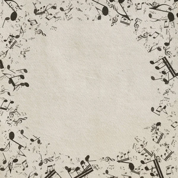 Grunge Muzyczne Tło Stara Faktura Papieru Nuty — Zdjęcie stockowe