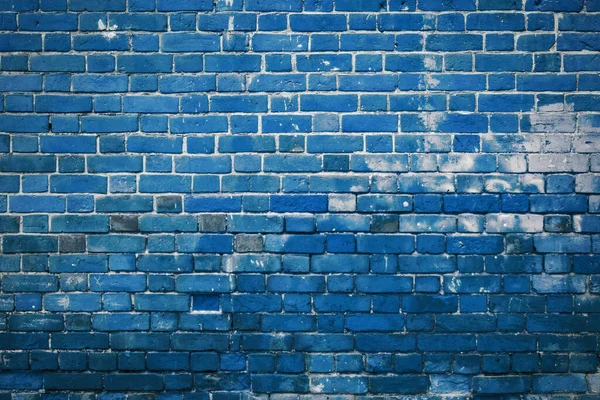 Vieja Pared Ladrillo Fondo Azul — Foto de Stock