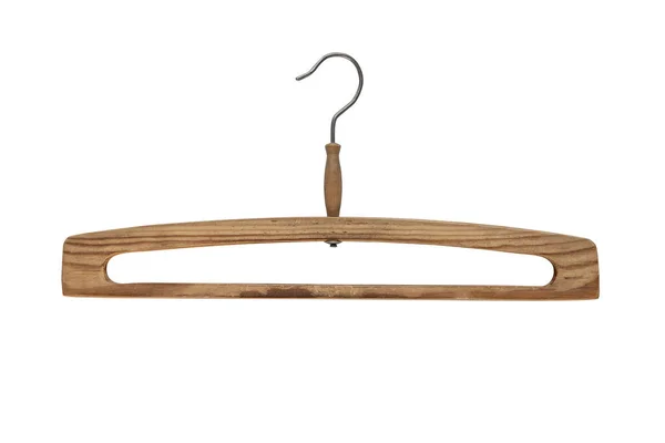 Wooden Clothes Hanger Isolated White Background Clipping Path — Stock Photo, Image