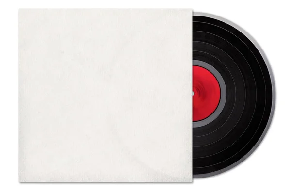 Vintage Vinyl Retro Gramophone Record Blank Cover Isolated Clipping Path — Stock Photo, Image