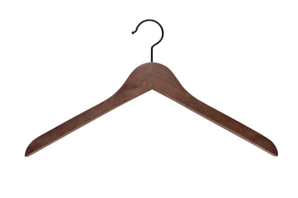 Wooden Clothes Hanger Isolated White Background Clipping Path — Stock Photo, Image