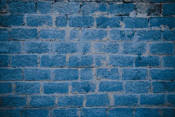 Vieux Mur Briques Fond Bleu — Photo