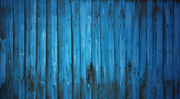 Eski Ahşap Duvar Mavi Arkaplan — Stok fotoğraf