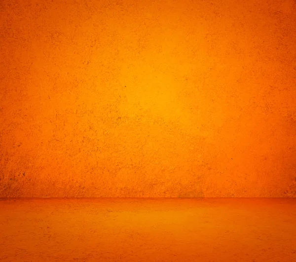 Intérieur Orange Vide Avec Mur Béton Fond Plâtre — Photo
