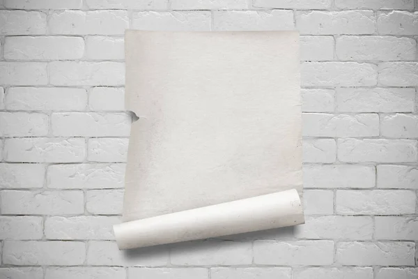 Old Paper White Brick Wall — Stock Photo, Image