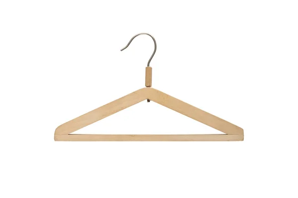 Wooden Clothes Hanger Isolated White Background Clipping Path — Stock Photo, Image