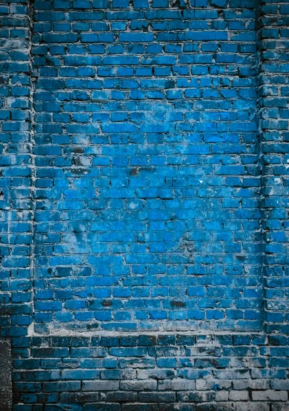 Stara Ceglana Ściana Niebieskie Tło — Zdjęcie stockowe