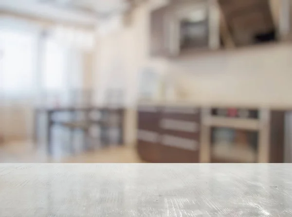 Witte Houten Tafel Keuken — Stockfoto