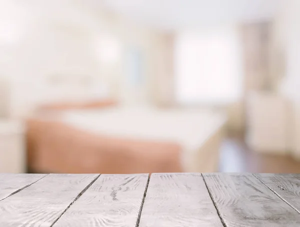 Weißer Holztisch Schlafzimmer — Stockfoto