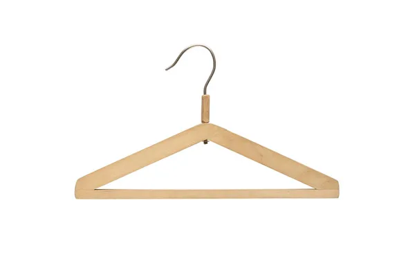 Wooden Clothes Hanger Isolated White Background Clipping Path — Stock Photo, Image