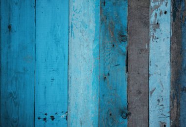 Eski ahşap duvar, mavi arkaplan