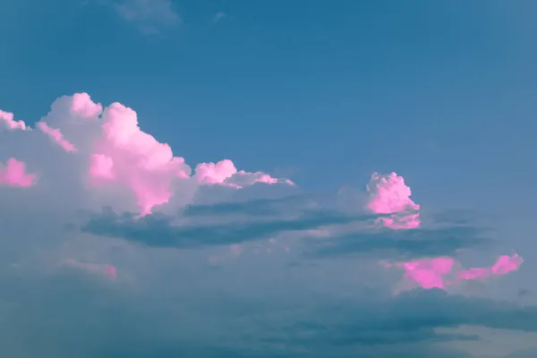 Nubes Rosadas Fondo Cielo Neón — Foto de Stock