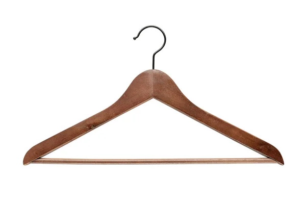 Wooden Clothes Hanger Isolated White Background Clipping Path — Stock Photo, Image