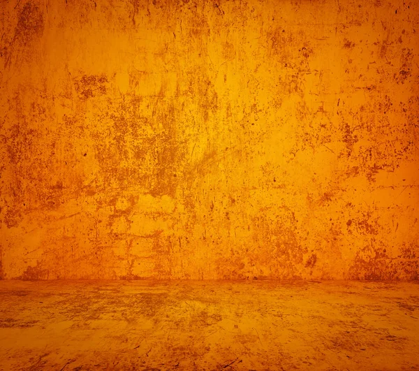 空橙色内饰混凝土墙 石膏背景 — 图库照片