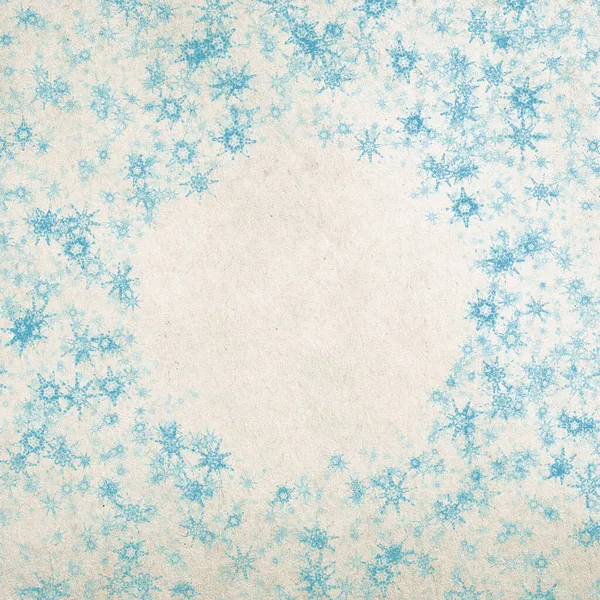 Fondo Azul Invierno Navidad Con Copos Nieve — Foto de Stock