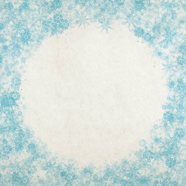 Mavi kış yılbaşı arka planında kar taneleri