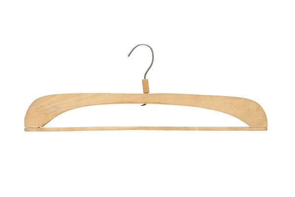 Wooden Clothes Hanger Isolated White Background Clipping Path — Stock Photo, Image