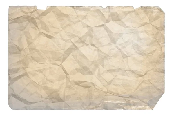 Старая Пустая Скомканная Бумага Копипространством Изолированным Белом Фоне — стоковое фото