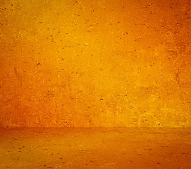 boş turuncu iç döşeme beton duvar, alçı arka plan