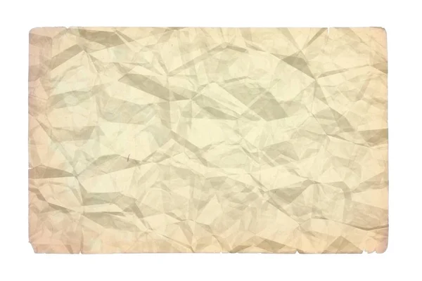 Vieux Papier Froissé Blanc Avec Copyspace Isolé Sur Fond Blanc — Photo