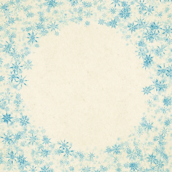 有雪花的蓝色冬季圣诞节背景 — 图库照片