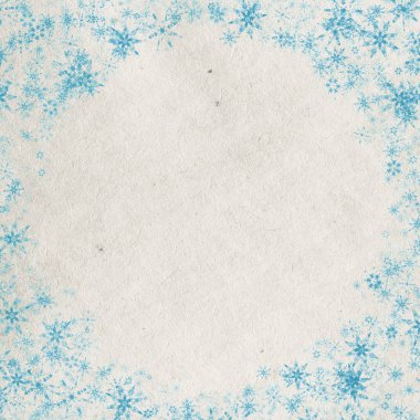 Mavi kış yılbaşı arka planında kar taneleri