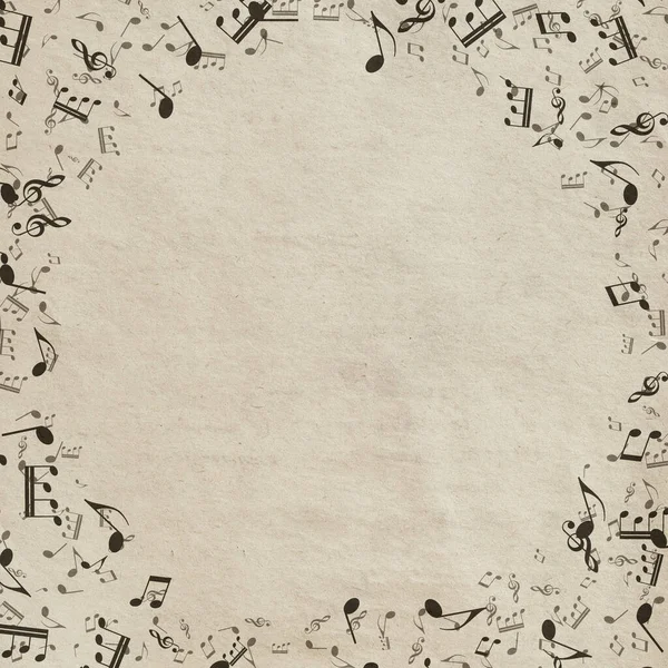 Grunge Fondo Musical Textura Papel Viejo Notas Musicales — Foto de Stock