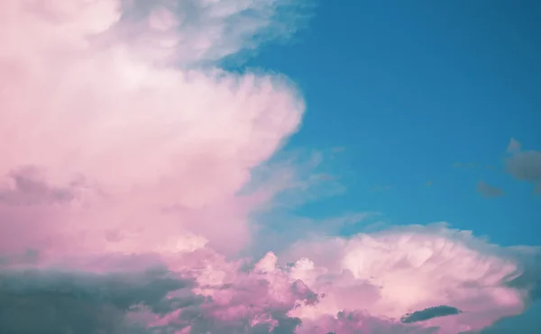 Pink Clouds Neon Sky Background — Stock Photo, Image